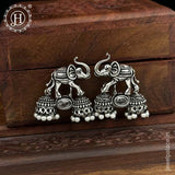 German Silver Plated Beaded Oxidized Earrings JH5659