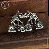 German Silver Plated Beaded Oxidized Earrings JH5659