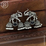 German Silver Plated Beaded Oxidized Earrings JH5659