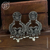 German Silver Plated Beaded Oxidized Earrings JH5660