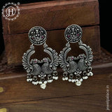 German Silver Plated Beaded Oxidized Earrings JH5660
