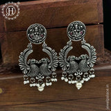 German Silver Plated Beaded Oxidized Earrings JH5660
