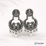 German Silver Plated Beaded Oxidized Earrings JH5660