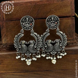 German Silver Plated Beaded Oxidized Earrings JH5660