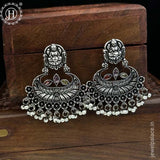 German Silver Plated Beaded Oxidized Earrings JH5661