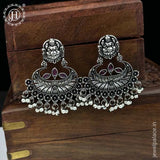 German Silver Plated Beaded Oxidized Earrings JH5661