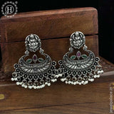 German Silver Plated Beaded Oxidized Earrings JH5661