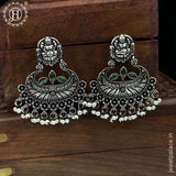 German Silver Plated Beaded Oxidized Earrings JH5661