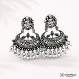 German Silver Plated Beaded Oxidized Earrings JH5661