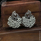 German Silver Plated Beaded Oxidized Earrings JH5662