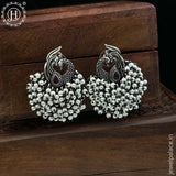 German Silver Plated Beaded Oxidized Earrings JH5662