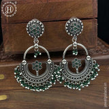 German Silver Plated Beaded Oxidized Earrings JH5664