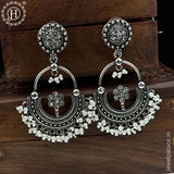 German Silver Plated Beaded Oxidized Earrings JH5664