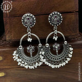 German Silver Plated Beaded Oxidized Earrings JH5664