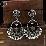 German Silver Plated Beaded Oxidized Earrings JH5664