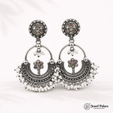 German Silver Plated Beaded Oxidized Earrings JH5664