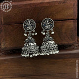 German Silver Plated Beaded Oxidized Earrings JH5665