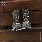 German Silver Plated Beaded Oxidized Earrings JH5665
