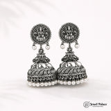 German Silver Plated Beaded Oxidized Earrings JH5665