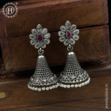 German Silver Plated Beaded Oxidized Earrings JH5666