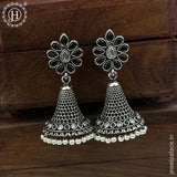 German Silver Plated Beaded Oxidized Earrings JH5666