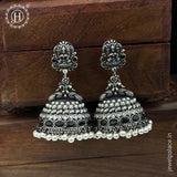 German Silver Plated Beaded Oxidized Earrings JH5668