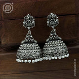 German Silver Plated Beaded Oxidized Earrings JH5668