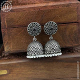 German Silver Plated Beaded Oxidized Earrings JH5669