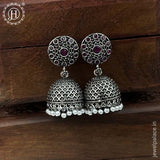 German Silver Plated Beaded Oxidized Earrings JH5669