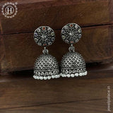 German Silver Plated Beaded Oxidized Earrings JH5669