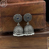 German Silver Plated Beaded Oxidized Earrings JH5669