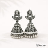 German Silver Plated Beaded Oxidized Earrings JH5670