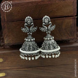 German Silver Plated Beaded Oxidized Earrings JH5670