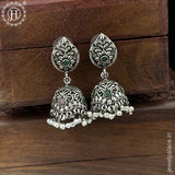 German Silver Plated Beaded Oxidized Earrings JH5671