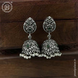 German Silver Plated Beaded Oxidized Earrings JH5671