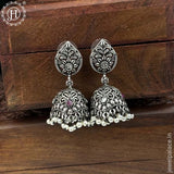 German Silver Plated Beaded Oxidized Earrings JH5671