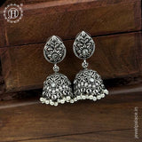 German Silver Plated Beaded Oxidized Earrings JH5671