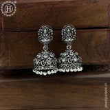 German Silver Plated Beaded Oxidized Earrings JH5672