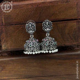 German Silver Plated Beaded Oxidized Earrings JH5672