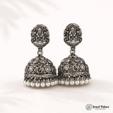 German Silver Plated Beaded Oxidized Earrings JH5672