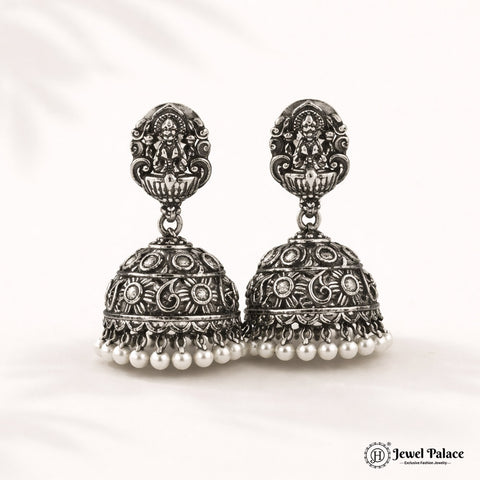 German Silver Plated Beaded Oxidized Earrings JH5672
