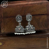 German Silver Plated Beaded Oxidized Earrings JH5672