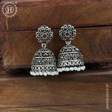 German Silver Plated Beaded Oxidized Earrings JH5674