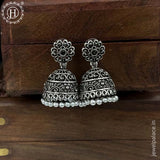 German Silver Plated Beaded Oxidized Earrings JH5674