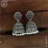 German Silver Plated Beaded Oxidized Earrings JH5674