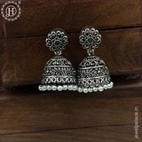 German Silver Plated Beaded Oxidized Earrings JH5674