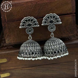 German Silver Plated Beaded Oxidized Earrings JH5675