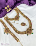 Traditional Gold Plated With Beautiful Pearl Semi Bridal Temple Jewellery JH5747