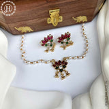 Elegant Gold Finish kemps Stone Temple Necklace JH5768