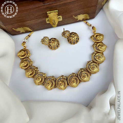 Elegant Gold Finish kemps Stone Temple Necklace JH5773